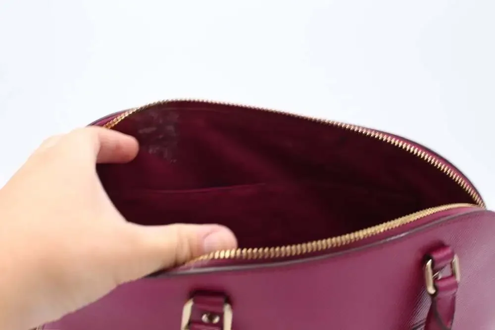 Coach Sierra Satchel Crossgrain Fuchsia Pink Leather Handbag